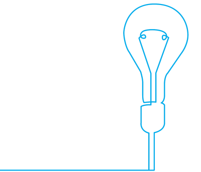 Line drawing of a light bulb