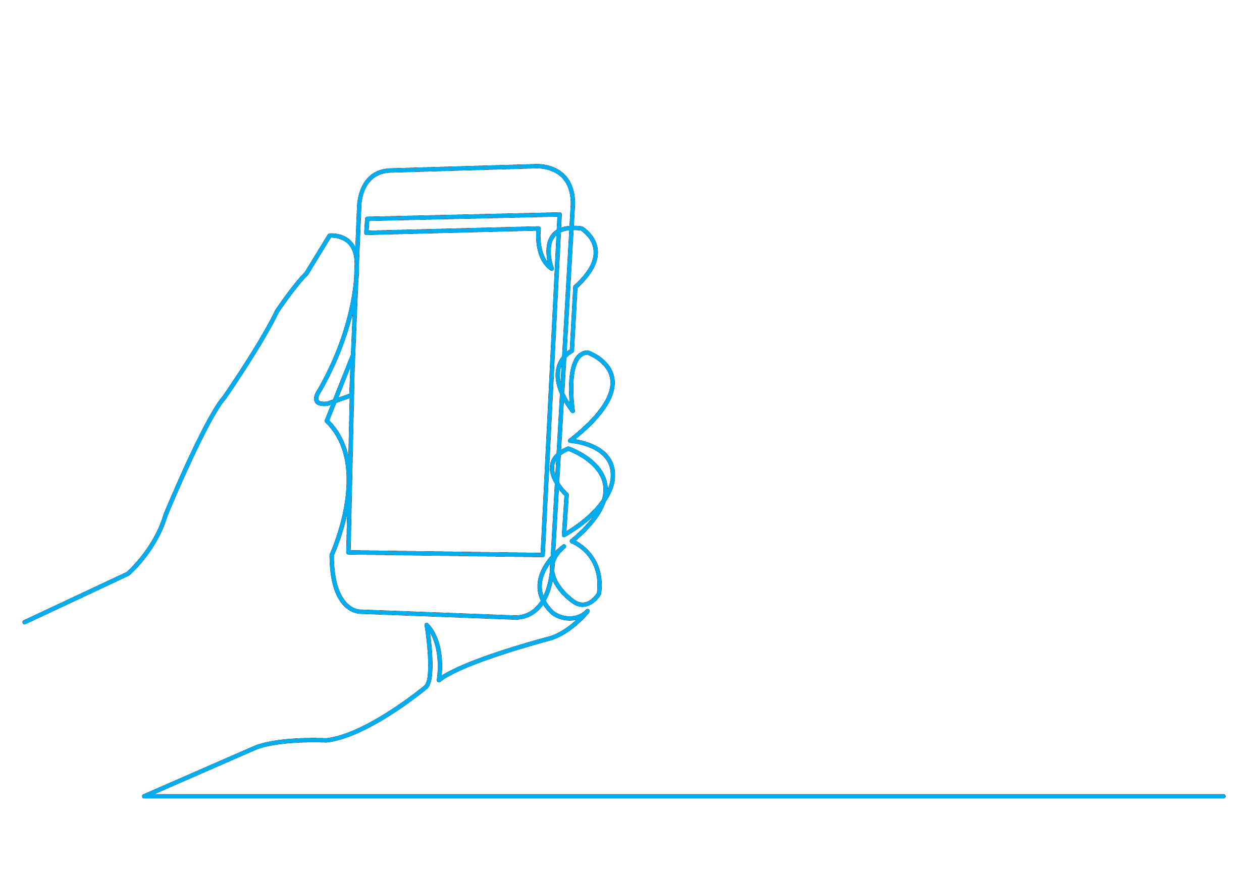 bluQube line drawing of a mobile phone